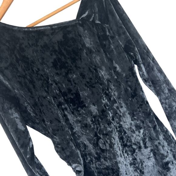 BETABRAND Women's L Midnight Blue Felicia‎ Velvet Ruched Long Sleeve Career Top - Picture 1 of 12